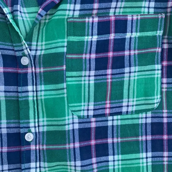 โค๏ธ Hollister green purple pink plaid button down shirt NWOT Size Small - Picture 6 of 6